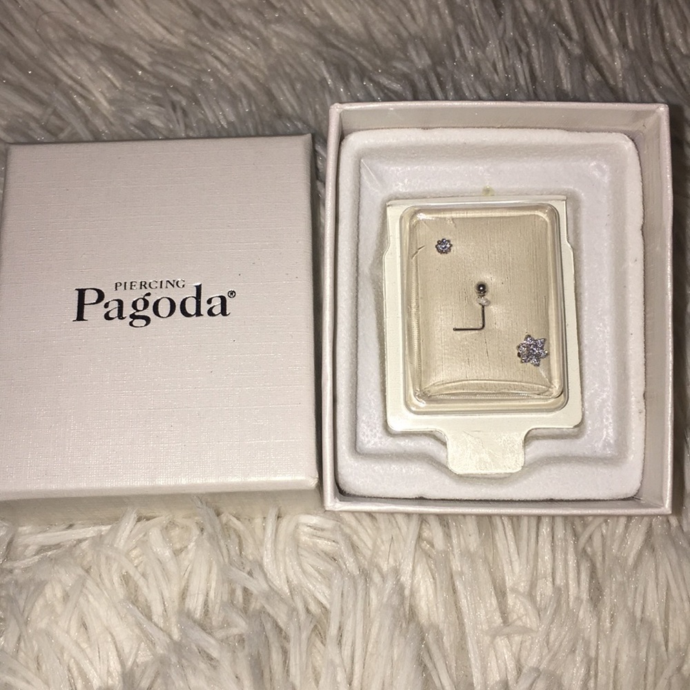 10 karat white gold 3 pack of nose rings